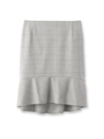 チェック柄マーメイドフリルスカート/ブラック(219)