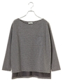 リップルボートネックプルオーバー/杢グレー