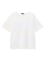 刺しゅうボーダーカットソー/ホワイト(001)