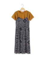 半袖カットソー×キャミワンピースセット/レンガ(069)