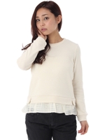 【AZUL ENCANTO】TC裏毛 箔プリントプルオーバー/O/WHT