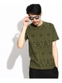 USAコットン オルテガ総柄Tシャツ/カーキ(127)