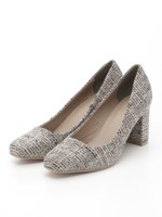 スクエアトゥチャンキーヒールパンプス/MIX