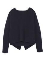 バックデザイン畦編みニット/OWHT