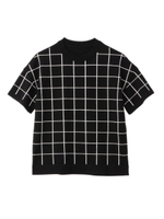 ウィンドーペン柄クルーネックニット/ブラック(219)