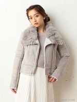 フェイクムートンジャケット/ブルー