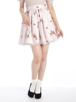 ローズ×クロス柄バックリボンスカート/アイボリー