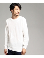 ランダムパッチワークプルオーバーニット/ホワイト(001)