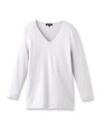 [L]Vネックサマーニットプルオーバー/ホワイト(001)