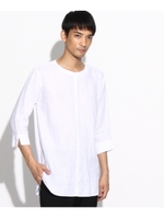 フランダースリネン七分袖シャツ/ホワイト(001)