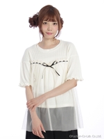 アクリルテレコ＋チュールドッキングTOPS/アイボリー