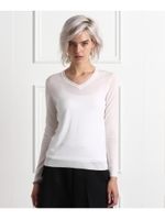 Vネックニットプルオーバー/ホワイト(004)