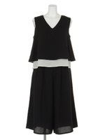 【Auntie Rosa】ジョーゼットノースリーフセットアップ/BLK