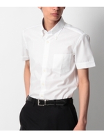 ブロックチェック半袖ドレスシャツ/ホワイト(001)