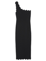 ワンショルダーニットドレス/BLK