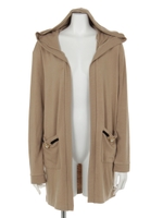 とろみ素材ロングフーディ/グリーン