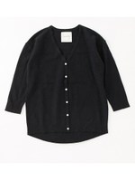 アンゴラ混圧縮Ｖネックカーデ/SKY GRAY