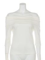 オフショルダートップス/ネイビー