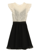 フリルスリーブレースワンピース/BLK