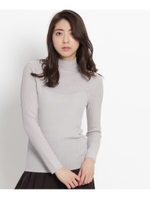 シルクウール混ハイネックリブニット/ブラック(019)