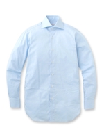 ピンオックスシャツドレス/サックス(090)