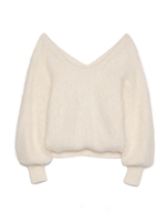 ファーライクタックニットプルオーバー/CPNK