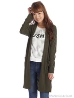 リブカットカーディガン/チャコールグレー