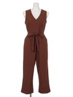 【ANAP】リボンベルトストライプオールインワン/BRN