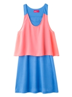 LAYERED TANK DRESS/ブルー