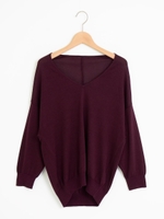 シルク混ニュアンスVネック/L/ピンク