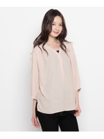 ジョーゼット切り替えスキッパーカットソー/アイボリー(004)