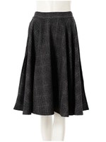 チェックフレアスカート/チャコールグレー