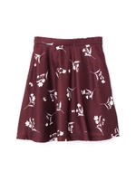 FLORAL SAXONY SKIRT/ワイン(070)
