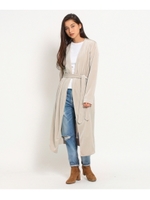 ベロア ロングカーディガン/ライトベージュ(051)