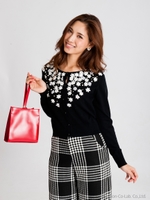 フラワー×ビジューカーデ/オフホワイト