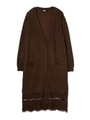 LACE HEM CARDIGAN/ブラウン(050)