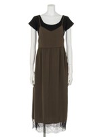 TOPS SET ロングOP/ブラック