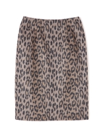 ひょう柄ペンシルスカート/グレー(021)