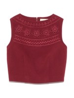 ノルディック刺繍トップス/BLK