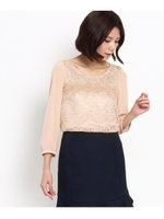 フラワーレースブラウス/ピンク(072)