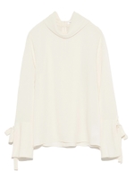 ロングカフスリボンブラウス/RED