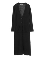 ロングニットカーディガン/ブラック