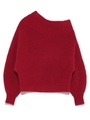 ワンショルダーニットプルオーバー/RED