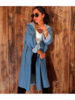 【anap mimpi】フード付きデニムロングジャケット/BL