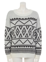 【chille anap】オルテガ柄ニット/GRY