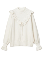 フリルキリカエニットトップス/ネイビー