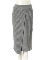 リブニットスカート/カーキ