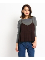 ◆チェックキャミプルオーバー×リブカットソー SET/ボルドー(164)