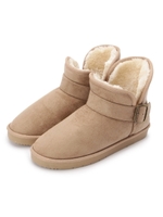 2WAYインヒール付きムートン風ブーツ/ライトベージュ(051)