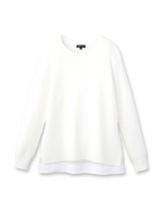 [L]裾レースニットプルオーバー/ホワイト(001)